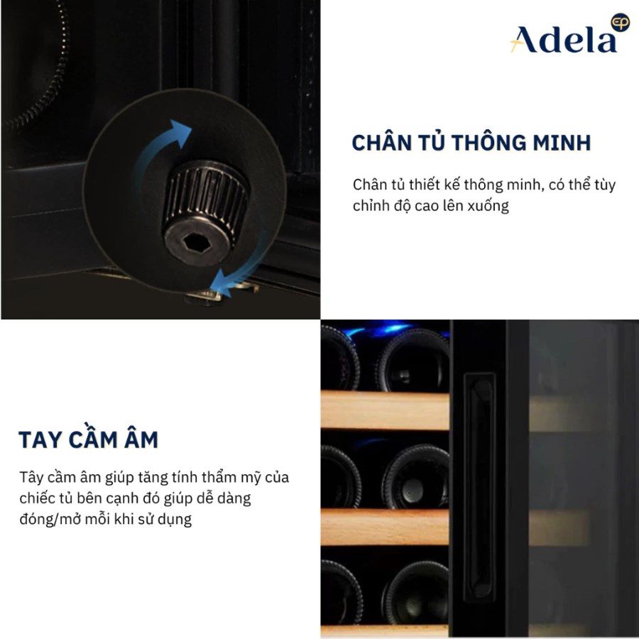 Tủ Bảo Quản Rượu Vang Adela 12 Chai Chip BCW-35A-M