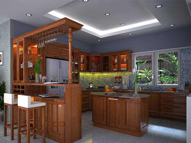 mẫu tủ gỗ đựng rượu phong cách
