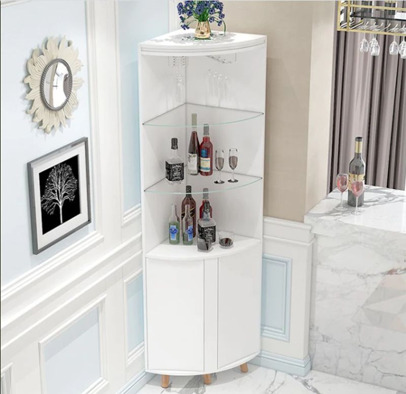 Mẫu tủ trưng bày rượu góc tường khắc phục góc chết của ngôi nhà