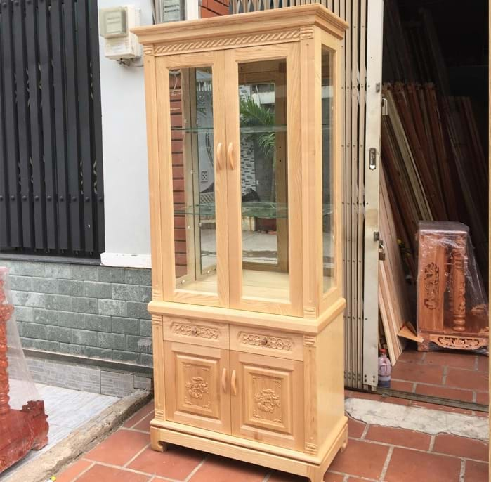 tủ rượu gỗ sồi