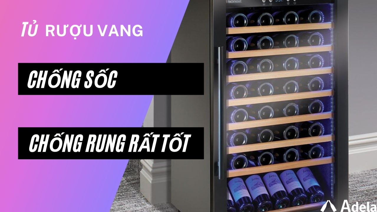 Thiết kế chống sốc, chống rung tủ rượu vang mini
