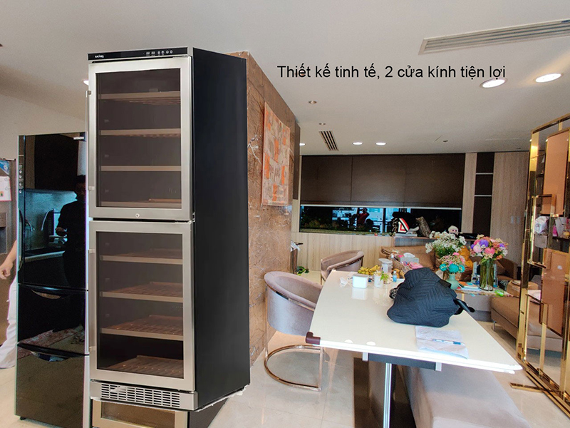 Tủ Kadeka 2 vùng nhiệt cho phép lưu trữ số lượng lớn rượu vang